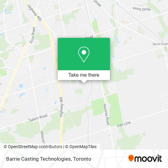 Barrie Casting Technologies map