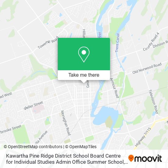 Kawartha Pine Ridge District School Board Centre for Individual Studies Admin Office Summer School map