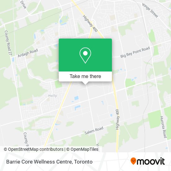 Barrie Core Wellness Centre map