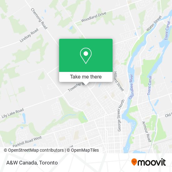 A&W Canada map