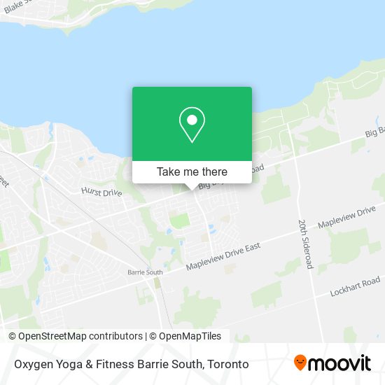 Oxygen Yoga & Fitness Barrie South map