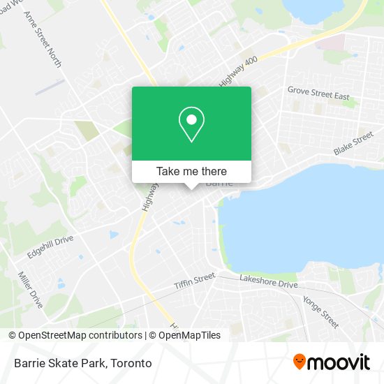 Barrie Skate Park map