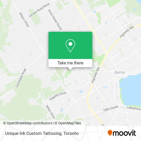 Unique Ink Custom Tattooing map