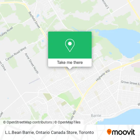 L.L.Bean Barrie, Ontario Canada Store map