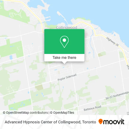 Advanced Hypnosis Center of Collingwood map