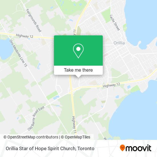 Orillia Star of Hope Spirit Church map