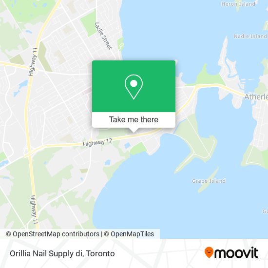 Orillia Nail Supply di map
