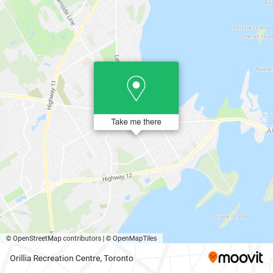 Orillia Recreation Centre map