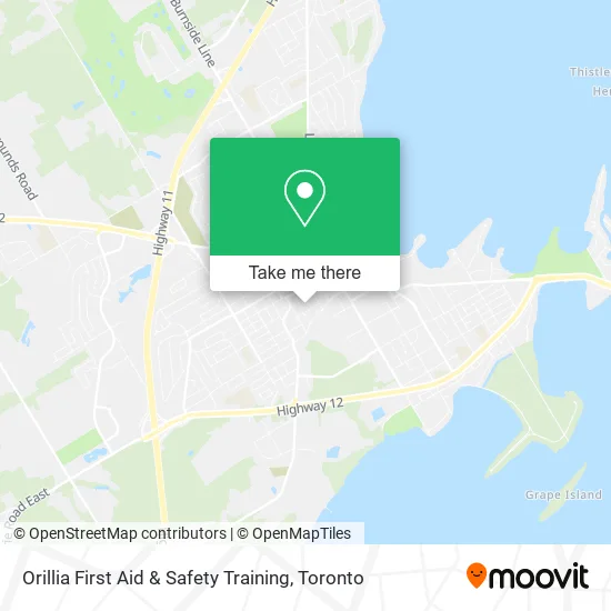 Orillia First Aid & Safety Training map