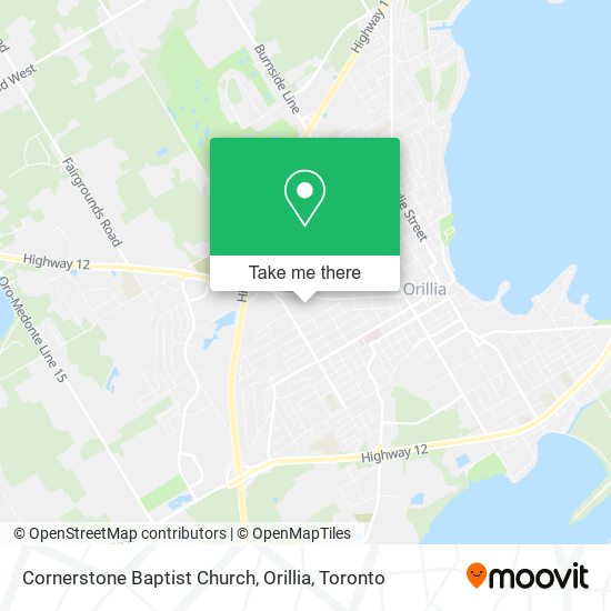 Cornerstone Baptist Church, Orillia map