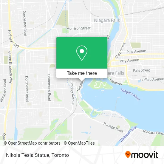 Nikola Tesla Statue map