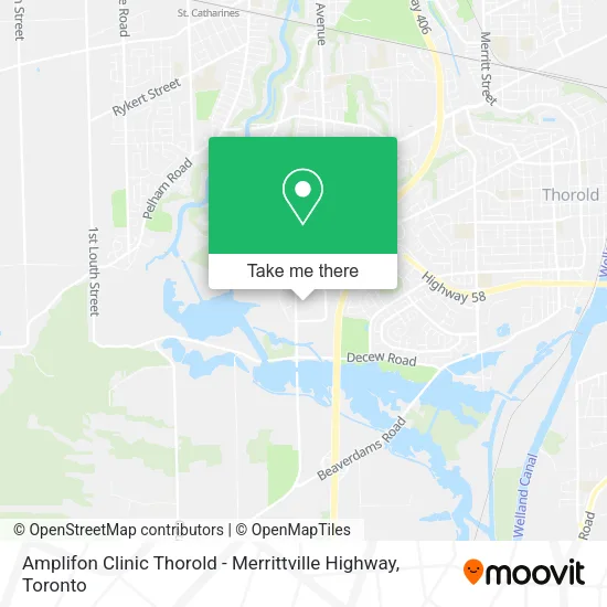 Amplifon Clinic Thorold - Merrittville Highway map