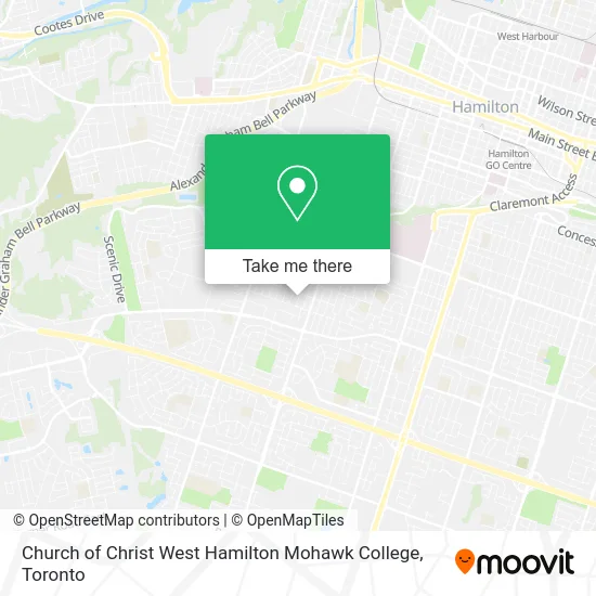 Church of Christ West Hamilton Mohawk College map