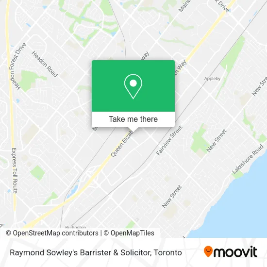 Raymond Sowley's Barrister & Solicitor map