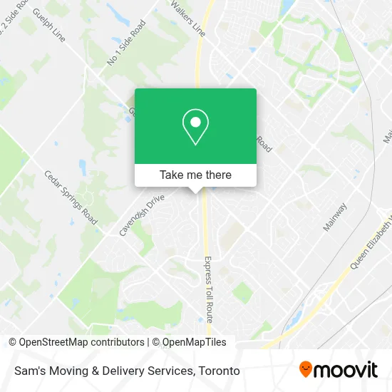 Sam's Moving & Delivery Services map