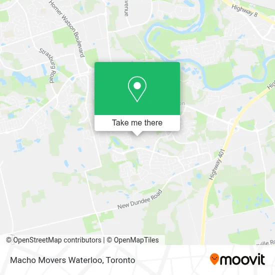 Macho Movers Waterloo map