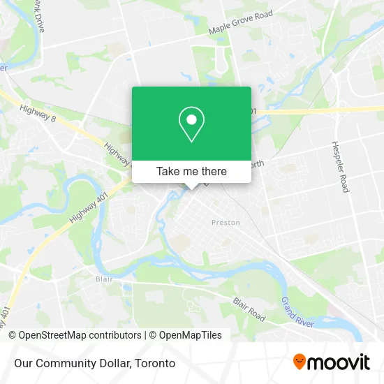 Our Community Dollar map