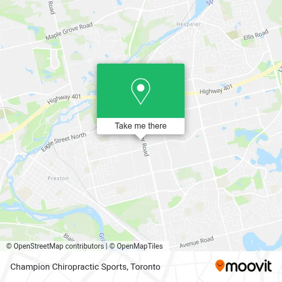 Champion Chiropractic Sports map