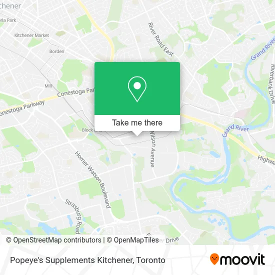 Popeye's Supplements Kitchener map