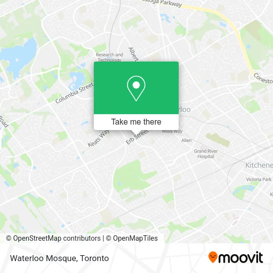 Waterloo Mosque map