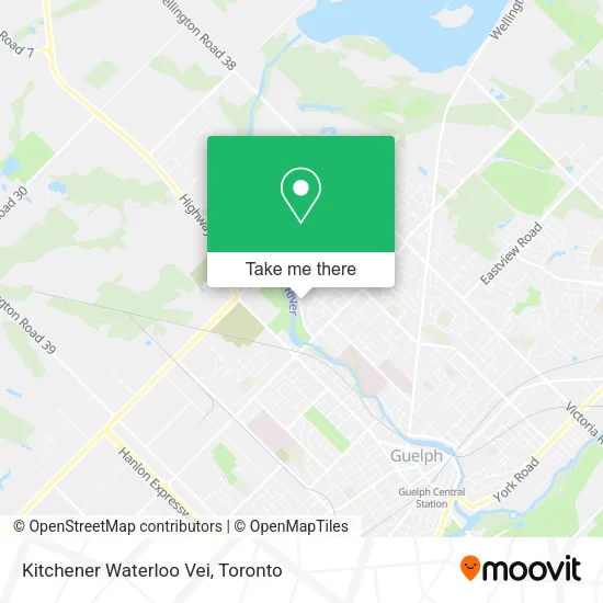 Kitchener Waterloo Vei map
