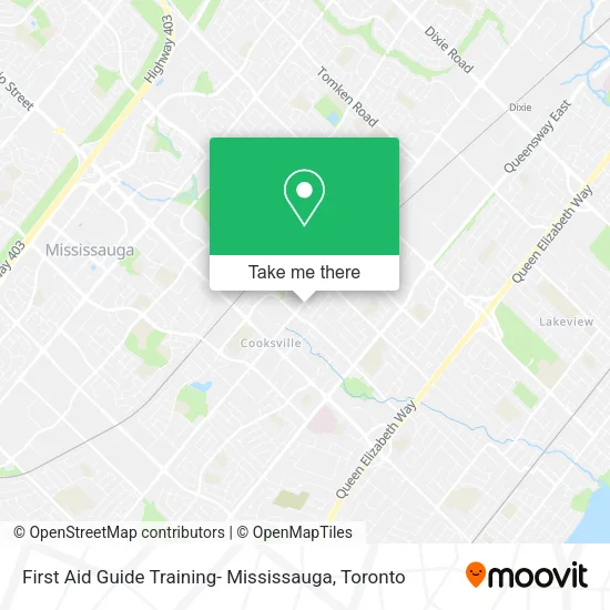 First Aid Guide Training- Mississauga map