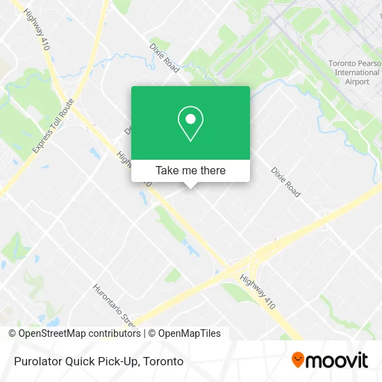 Purolator Quick Pick-Up map