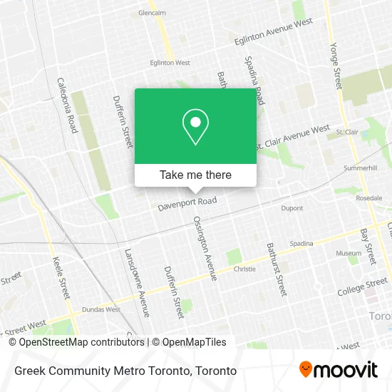 Greek Community Metro Toronto map