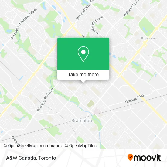 A&W Canada map