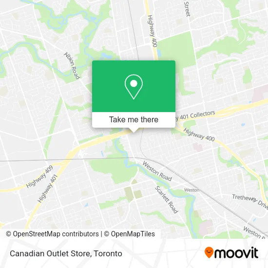 Canadian Outlet Store map