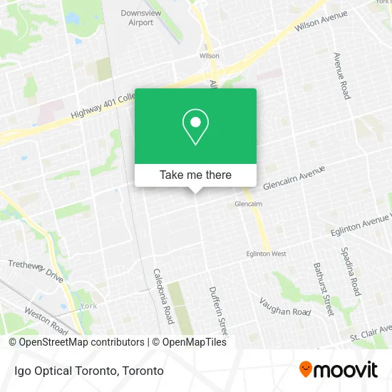 Igo Optical Toronto map