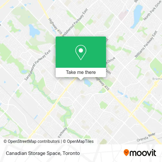 Canadian Storage Space map