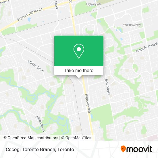 Cccogi Toronto Branch map