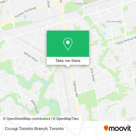Cccogi Toronto Branch map
