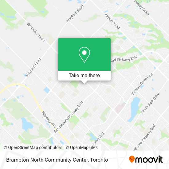 Brampton North Community Center map