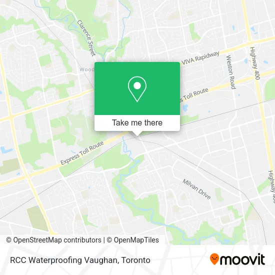 RCC Waterproofing Vaughan map