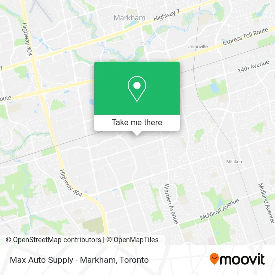 Max Auto Supply - Markham map