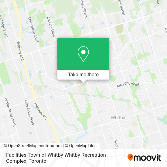 Facilities Town of Whitby Whitby Recreation Complex map