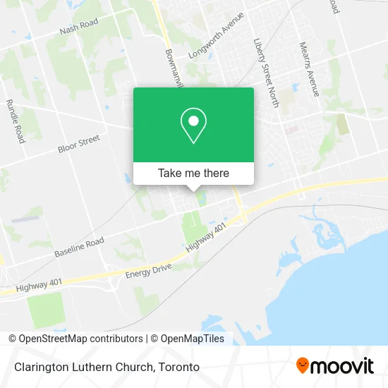 Clarington Luthern Church map