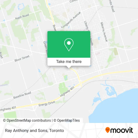 Ray Anthony and Sons map