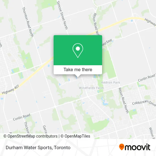 Durham Water Sports map