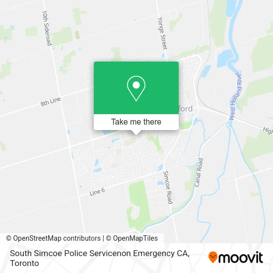 South Simcoe Police Servicenon Emergency CA map