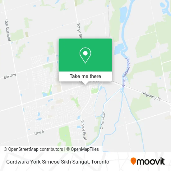 Gurdwara York Simcoe Sikh Sangat map