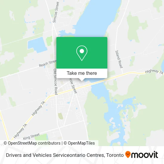 Drivers and Vehicles Serviceontario Centres map