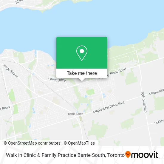 Walk in Clinic & Family Practice Barrie South map