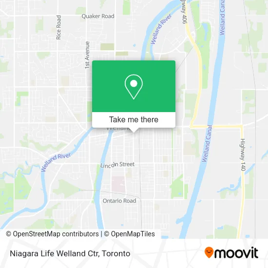Niagara Life Welland Ctr map