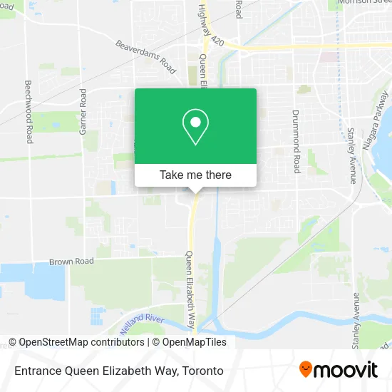 Entrance Queen Elizabeth Way map
