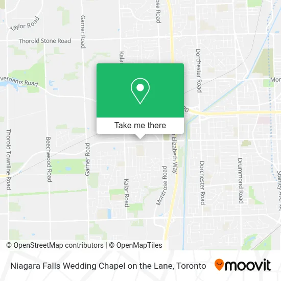 Niagara Falls Wedding Chapel on the Lane map