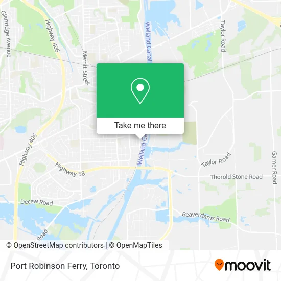 Port Robinson Ferry map