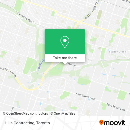 Hills Contracting map